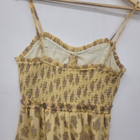 Patrons of Peace Yellow Floral Maxi Dress Size Medium boho - Picture 11 of 12